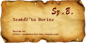 Szakáts Borisz névjegykártya